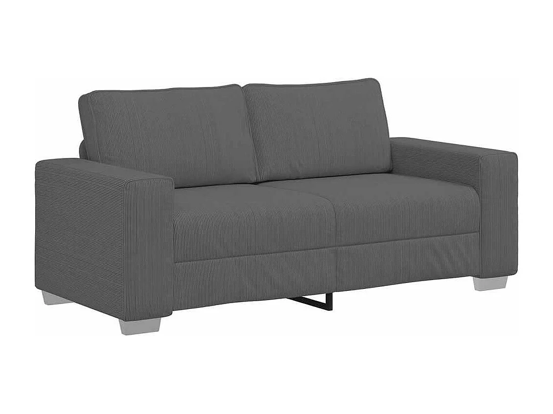 Canapé causeuse gris foncé 140 cm tissu velours côtelé