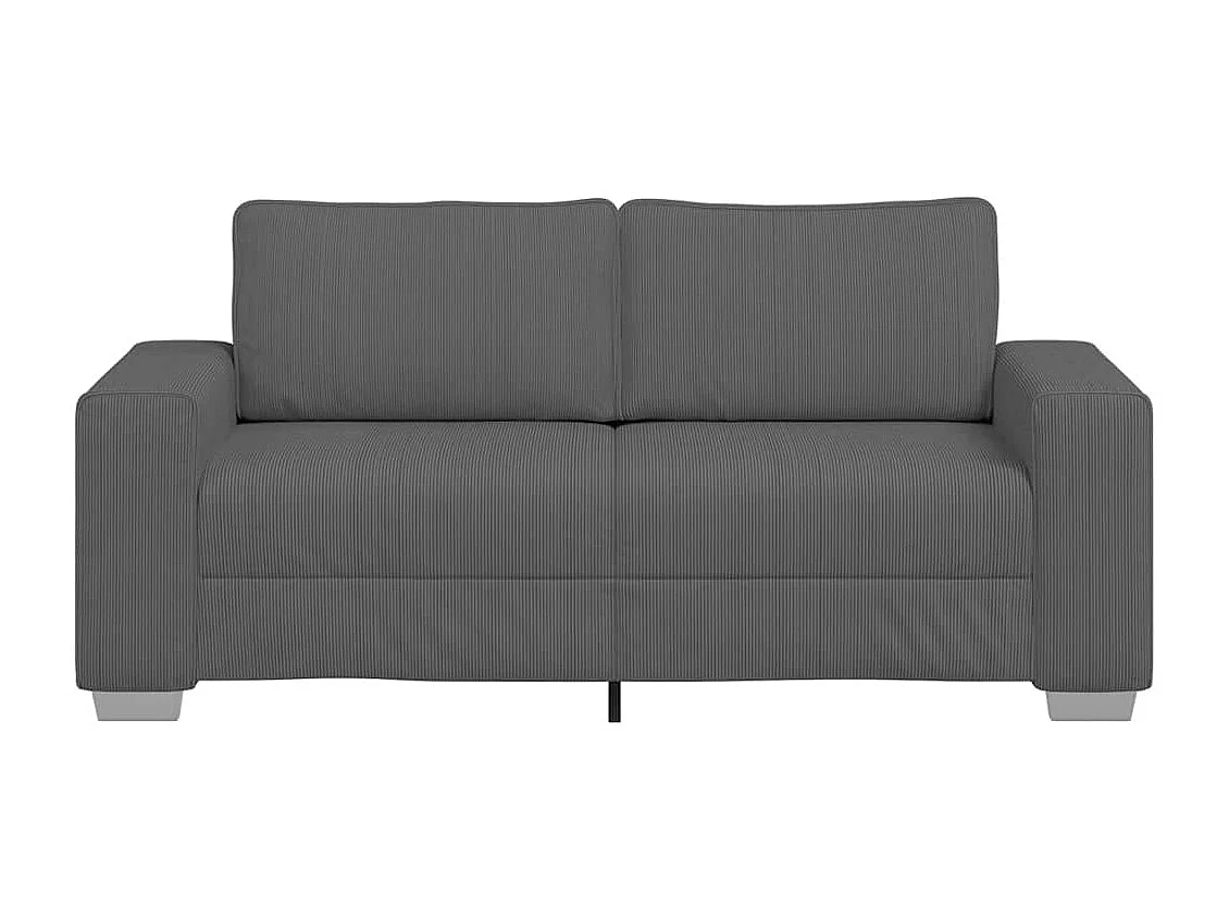Canapé causeuse gris foncé 140 cm tissu velours côtelé
