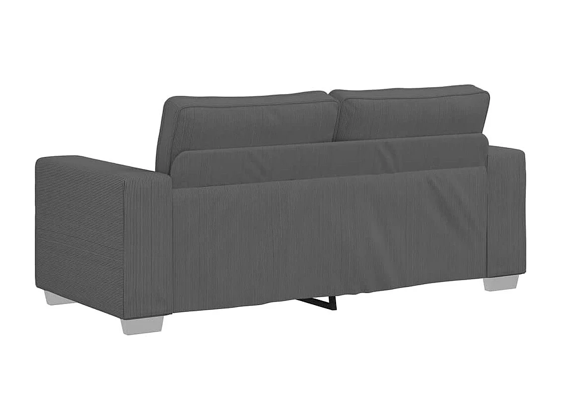 Canapé causeuse gris foncé 140 cm tissu velours côtelé