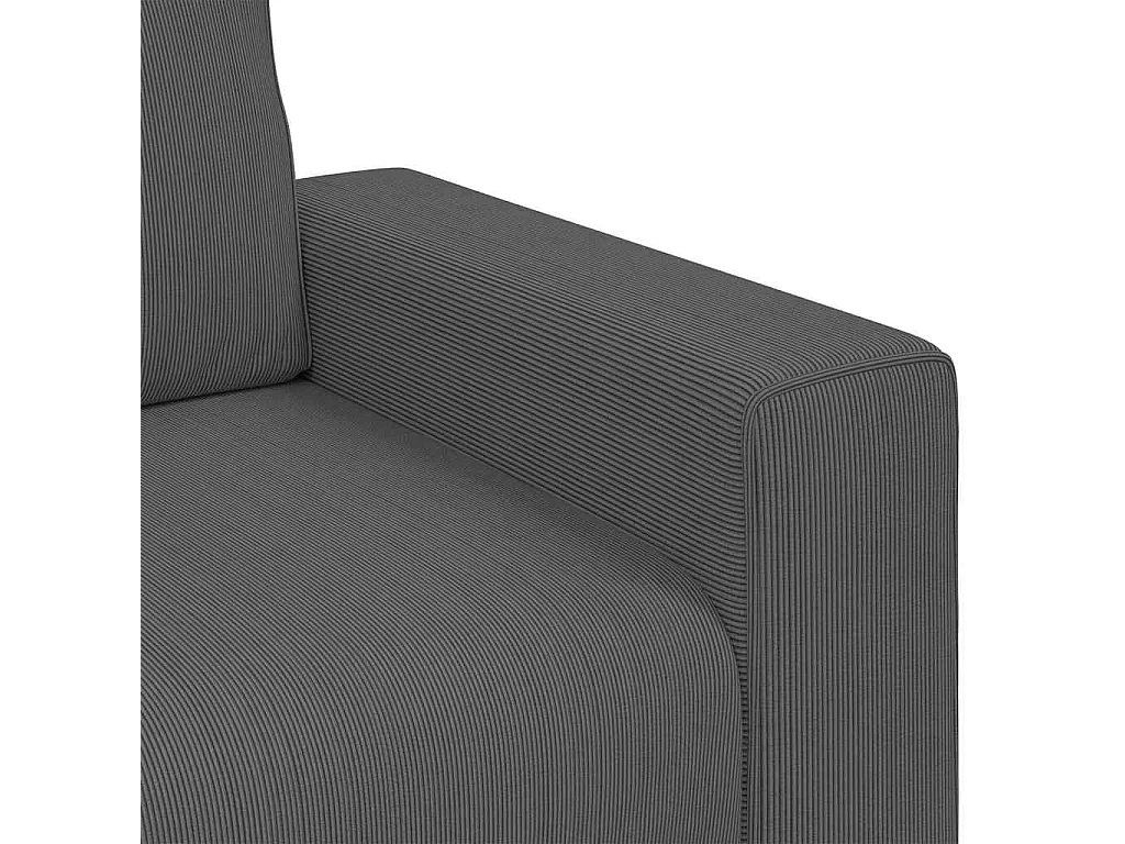 Canapé causeuse gris foncé 140 cm tissu velours côtelé