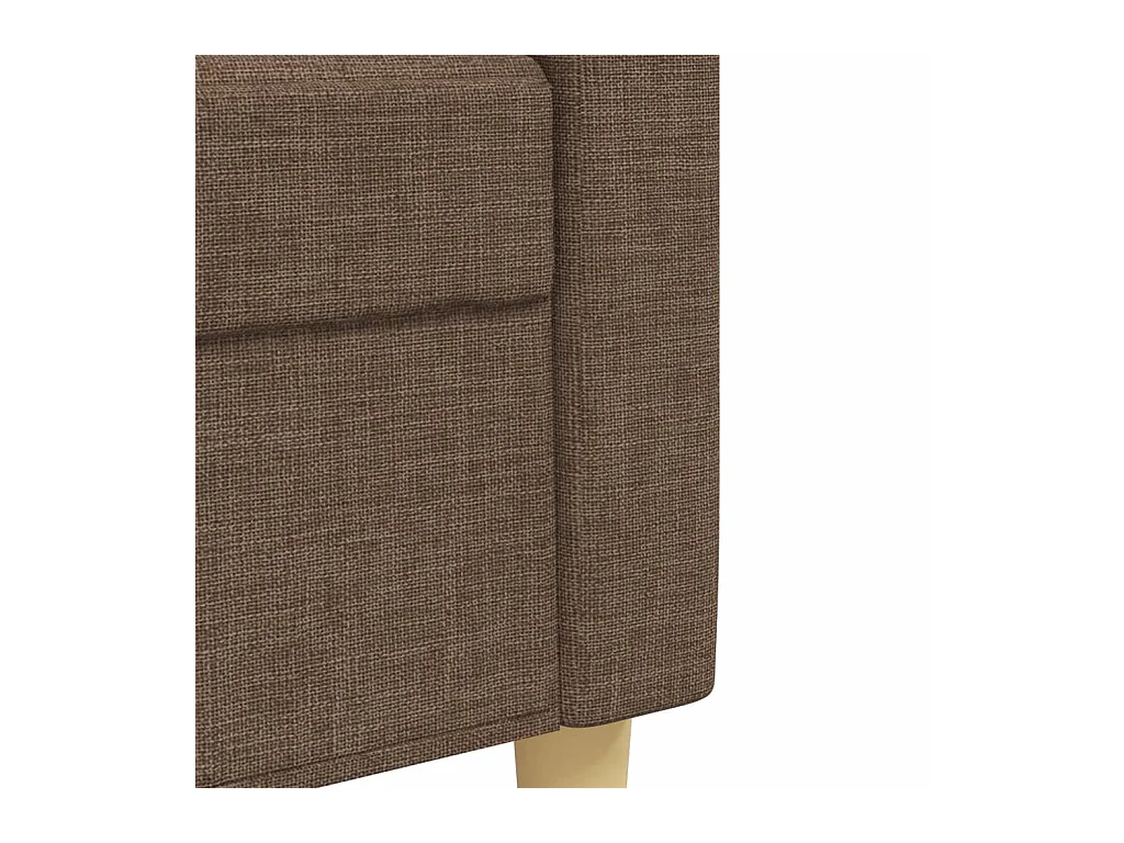 3-teiliges Sofaset mit Fußhocker, brauner Stoff