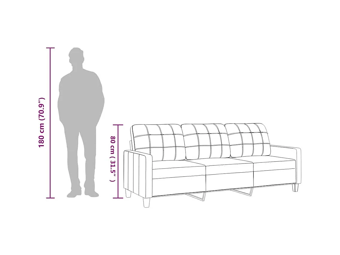 Divano 3 posti rosso bordeaux 180 cm in similpelle