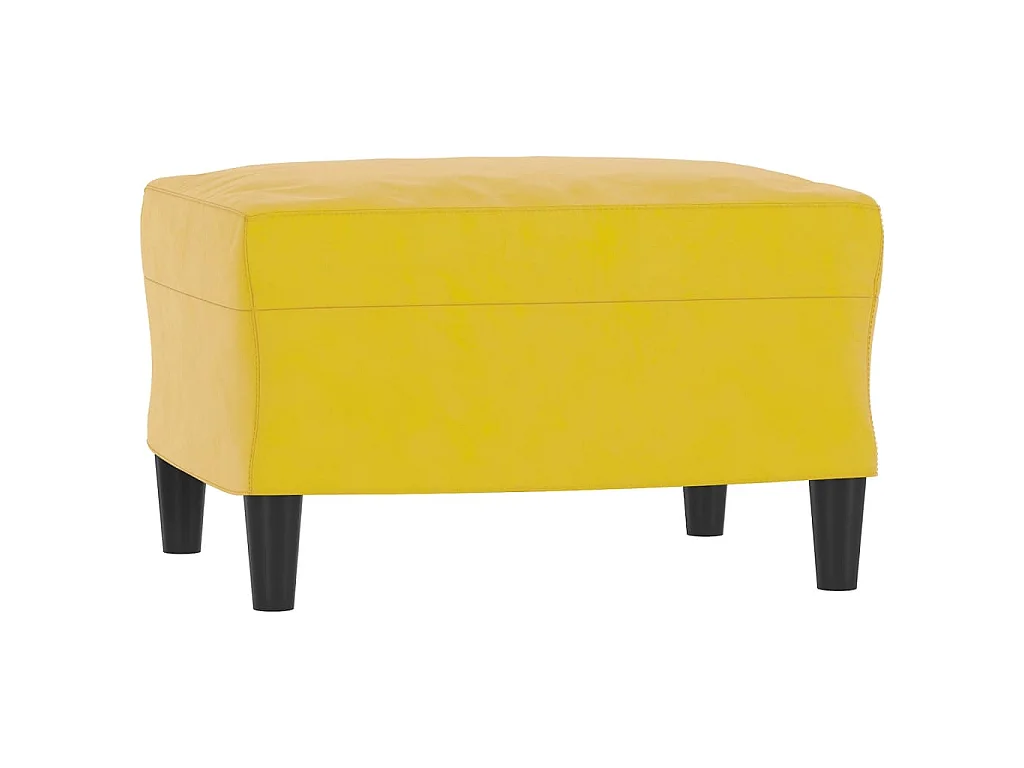 Canapé d'angle 3 places avec repose pieds en velours jaune