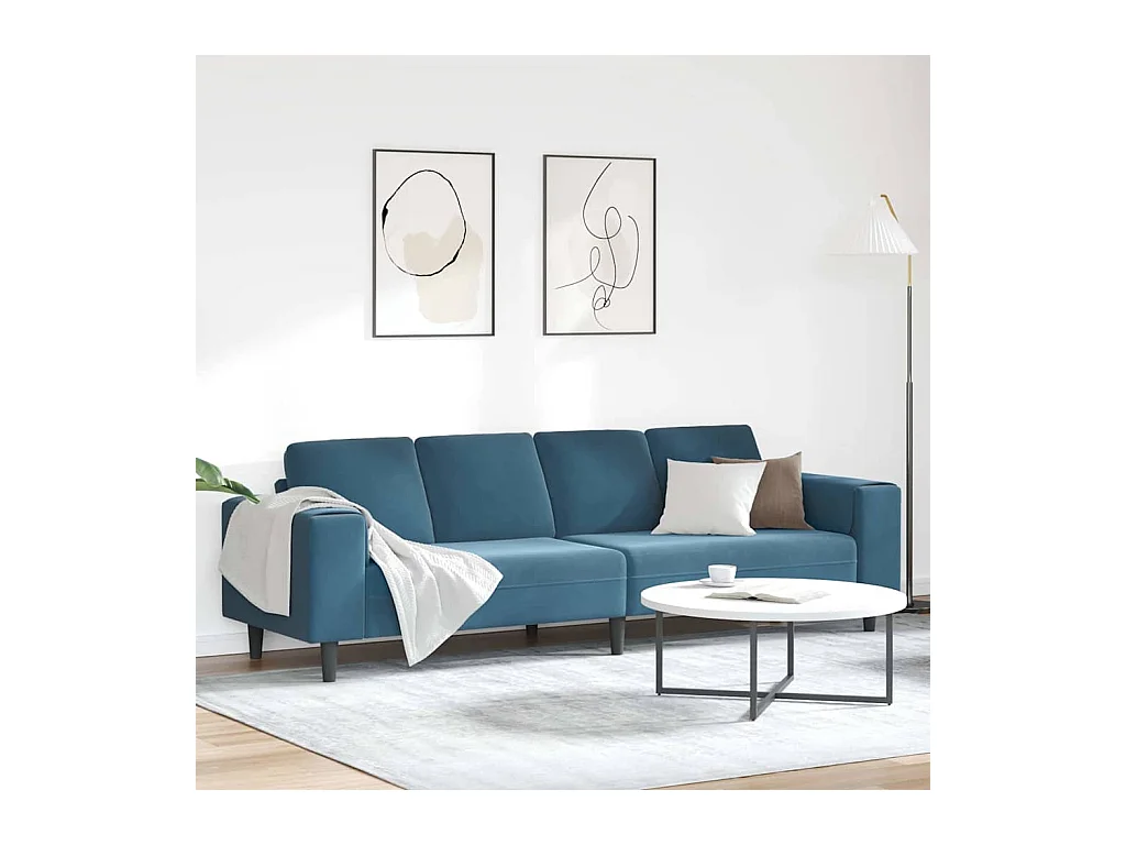 Blaues Sofaset aus Samt