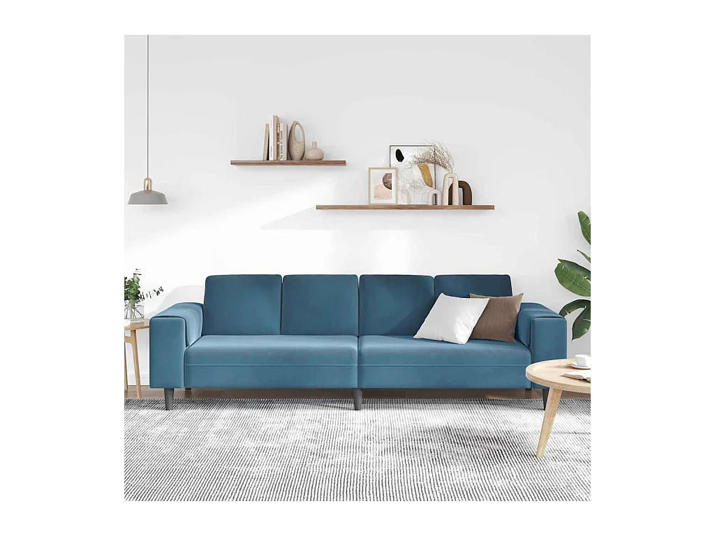 Blaues Sofaset aus Samt
