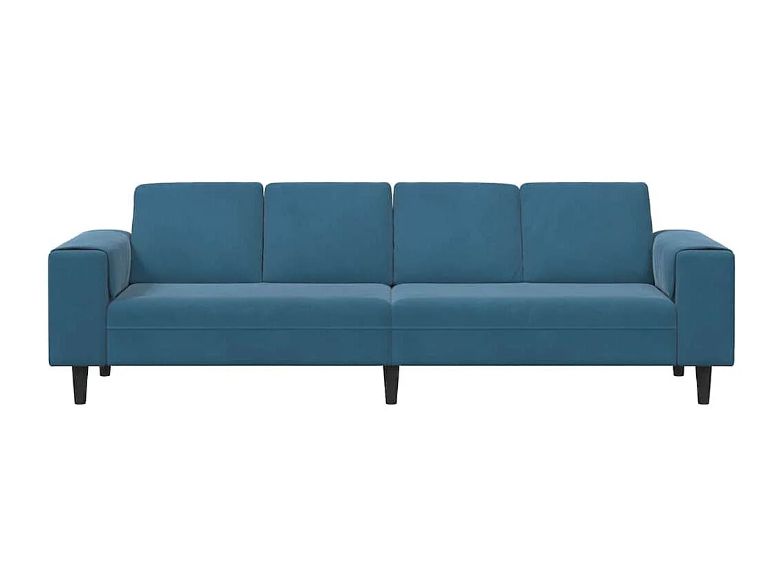 Blauwe fluwelen bankstel