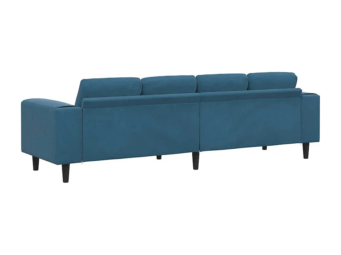 Blauwe fluwelen bankstel