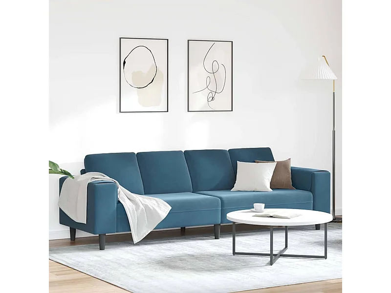 Set di divani in velluto blu
