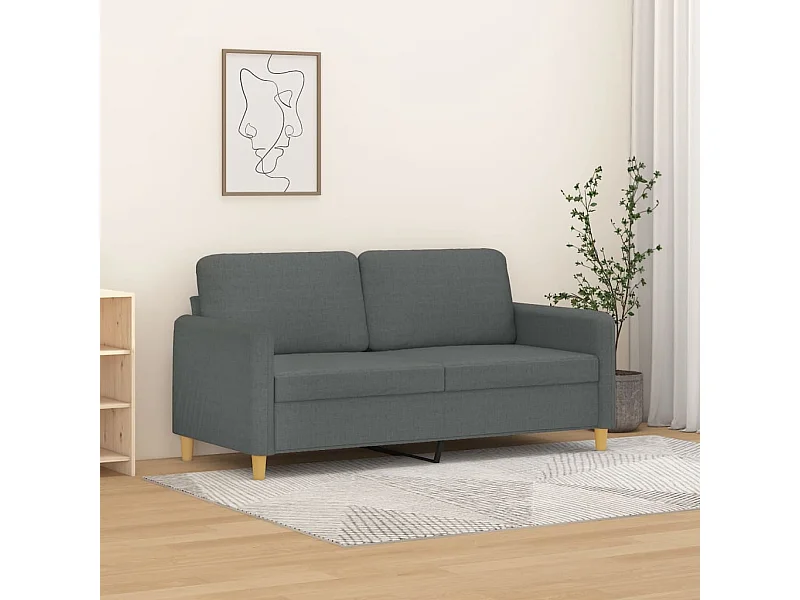 Sofá 2 plazas Gris oscuro 140 cm Tela