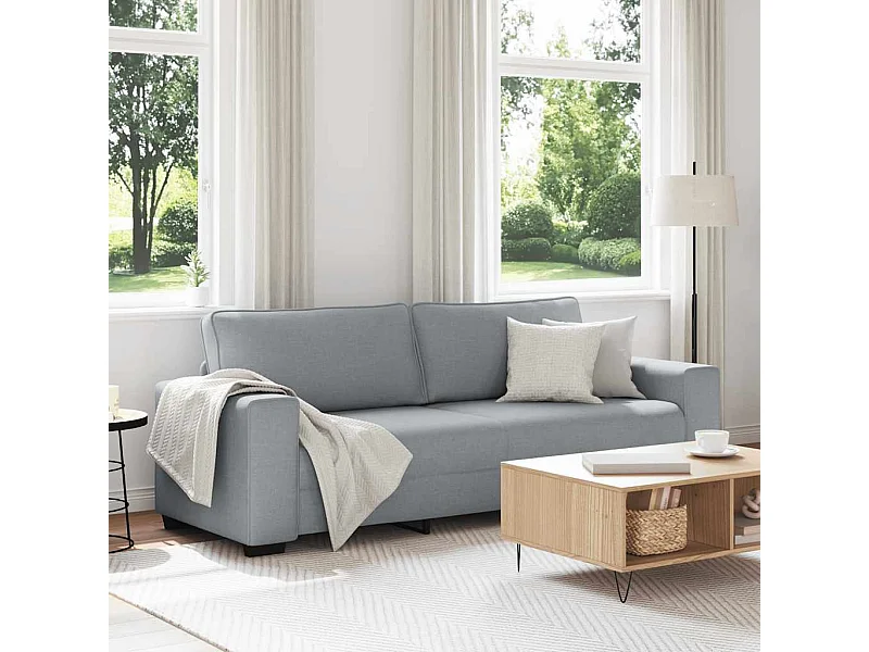 Canapé à 3 places gris clair 180 cm tissu