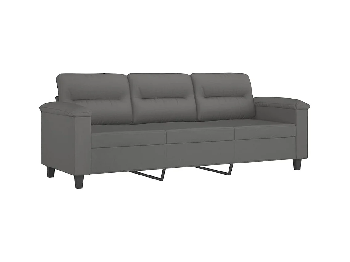 3-zitsbank Donkergrijs 180 cm Microvezelstof