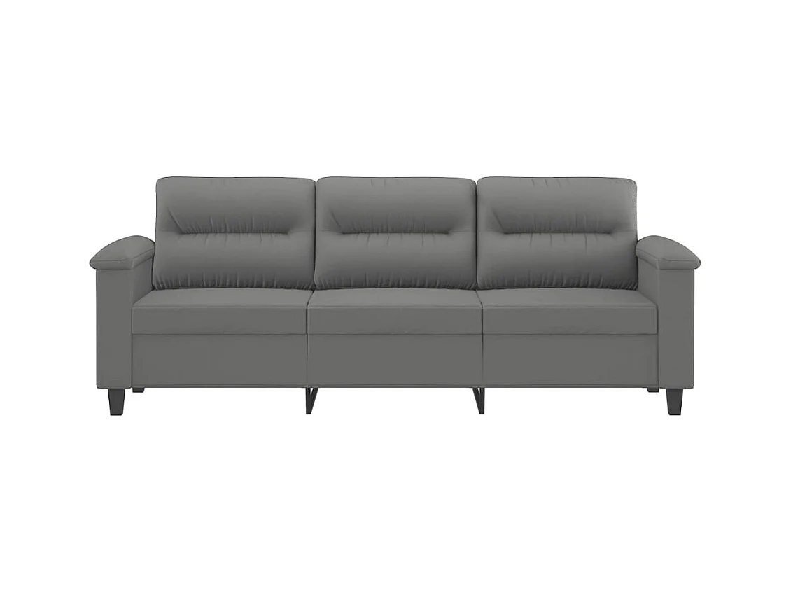 3-zitsbank Donkergrijs 180 cm Microvezelstof