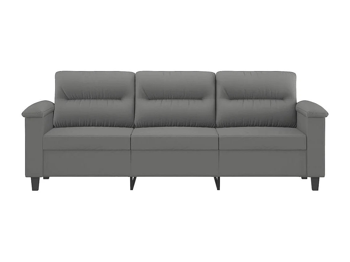 Sofá 3 plazas Gris oscuro 180 cm Tejido microfibra