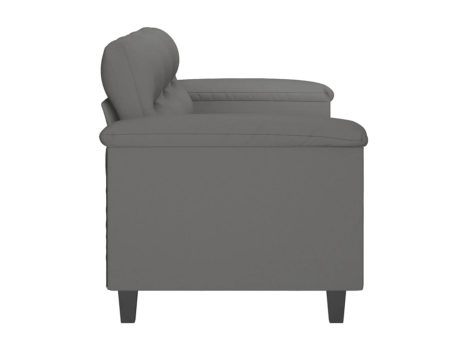 Sofá 3 plazas Gris oscuro 180 cm Tejido microfibra