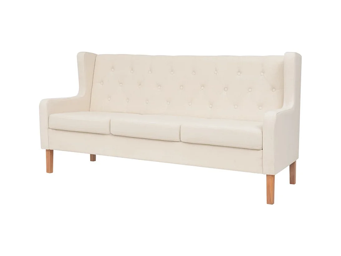 3-Sitzer-Sofa aus cremeweißem Stoff