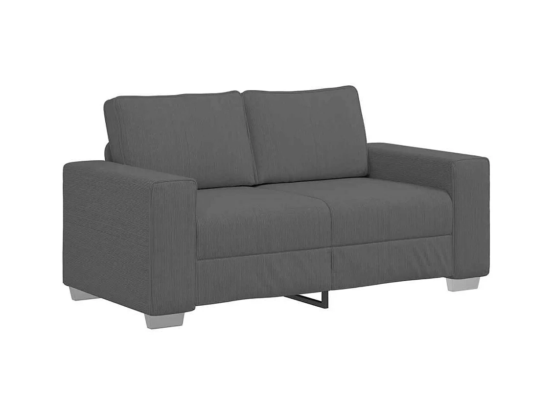 Donkergrijze loveseat bank 120 cm corduroy stof