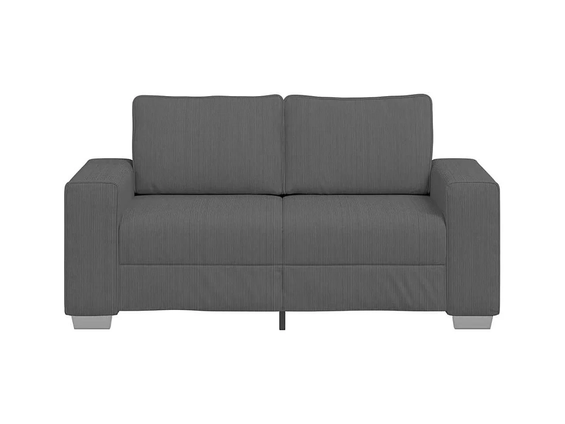 Donkergrijze loveseat bank 120 cm corduroy stof