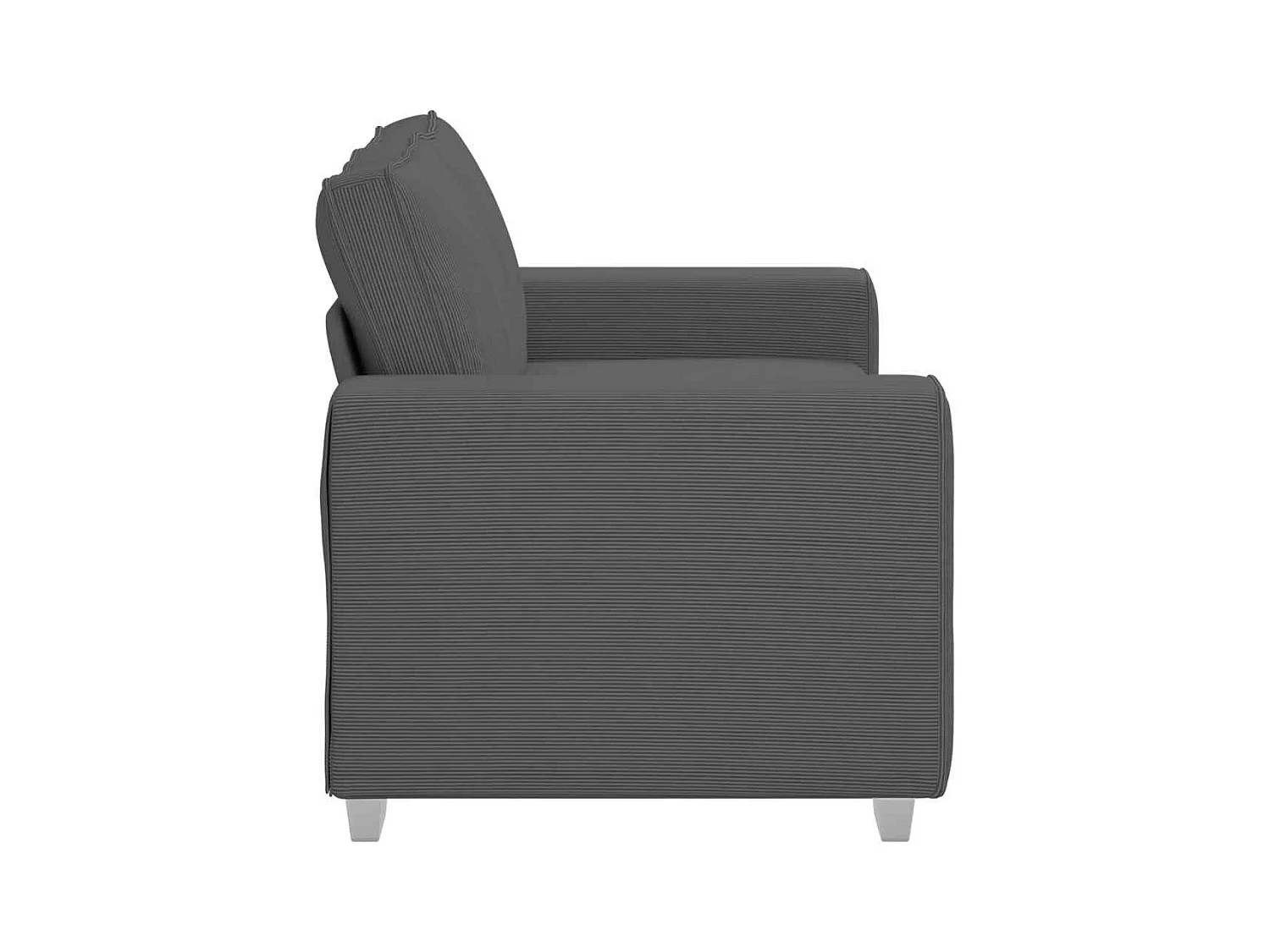 Donkergrijze loveseat bank 120 cm corduroy stof