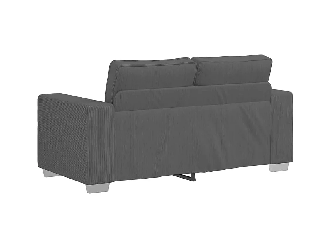 Donkergrijze loveseat bank 120 cm corduroy stof