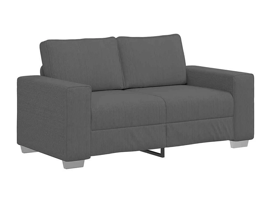Sofá loveseat gris oscuro de 120 cm en tejido de pana