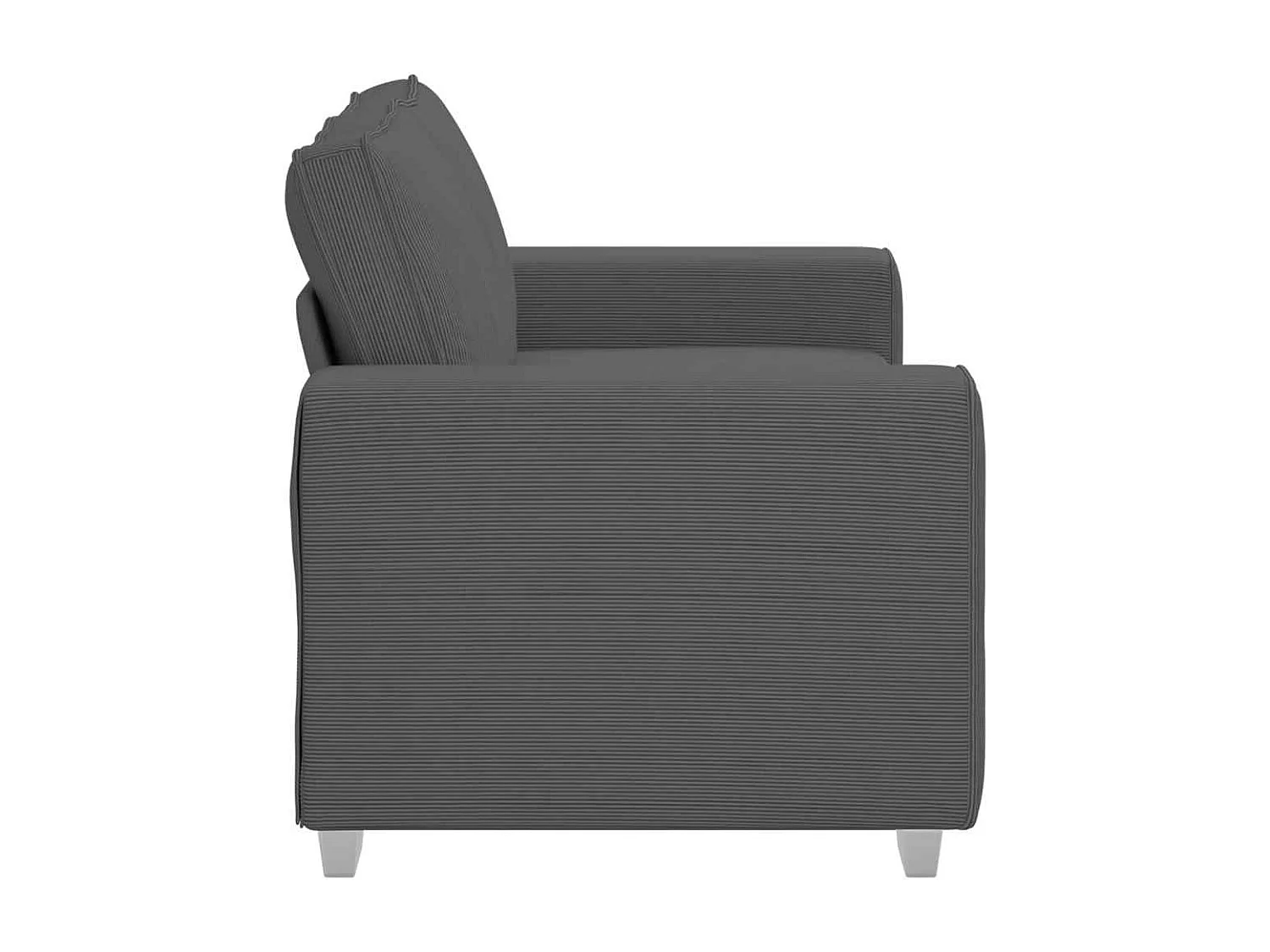 Sofá loveseat gris oscuro de 120 cm en tejido de pana