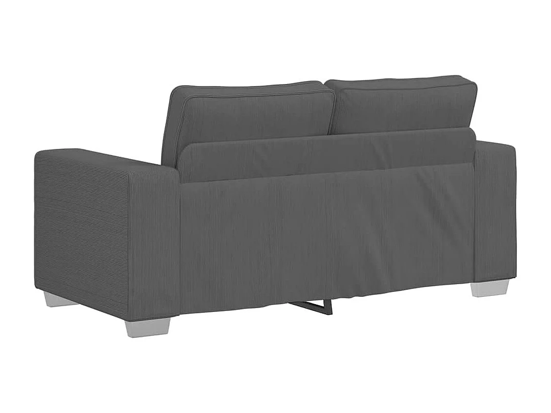 Sofá loveseat gris oscuro de 120 cm en tejido de pana