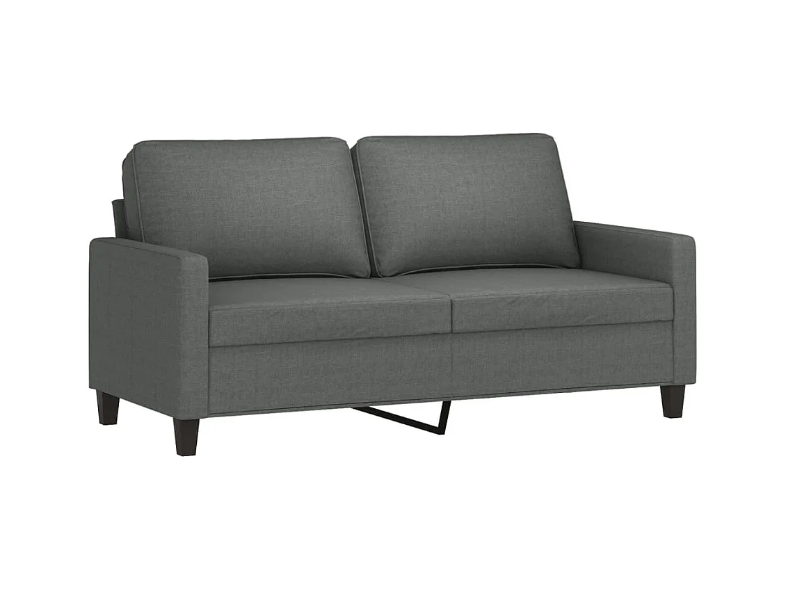 2-teiliges Sofaset mit Kissen, dunkelgrauer Stoff