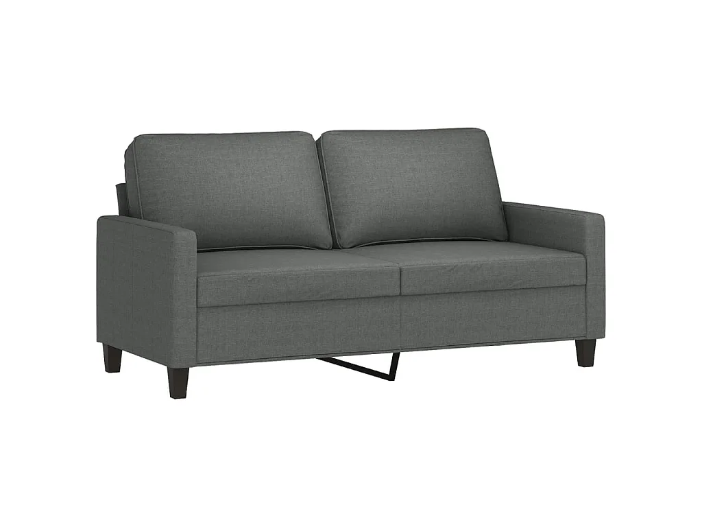 Ensemble de canapés 2 pcs avec coussins Gris foncé Tissu