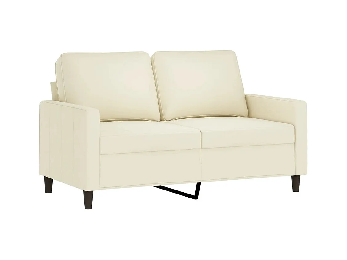 Set di divani da 4 pezzi con cuscini in velluto color crema