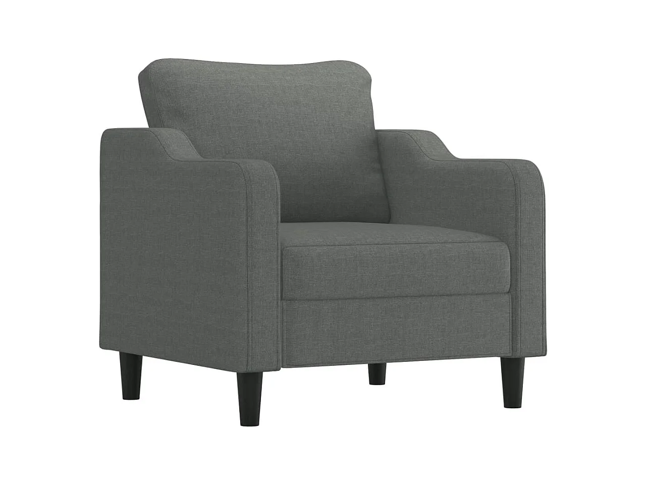 Set di divani 4 pezzi con cuscini in tessuto grigio scuro