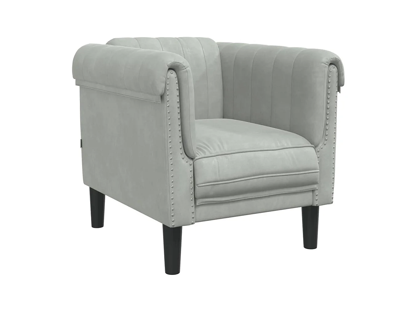 3-delige lichtgrijze fluwelen bankset