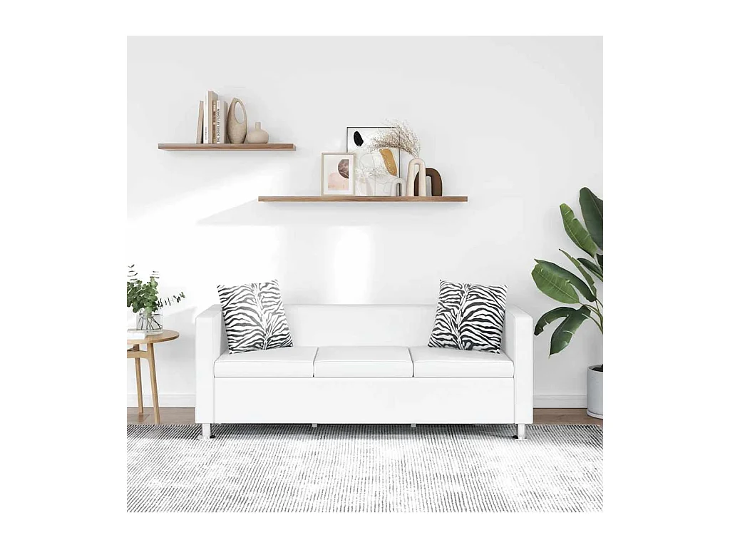 Divano a 3 posti in similpelle bianca