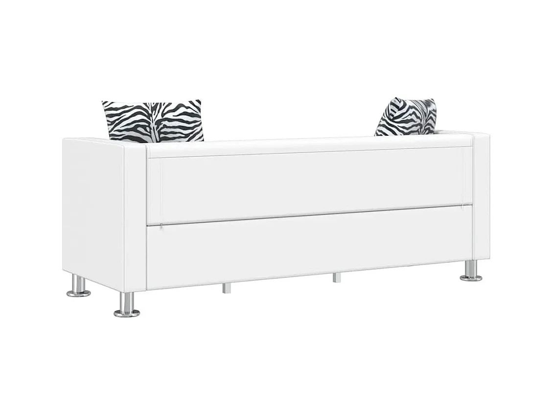 Divano a 3 posti in similpelle bianca