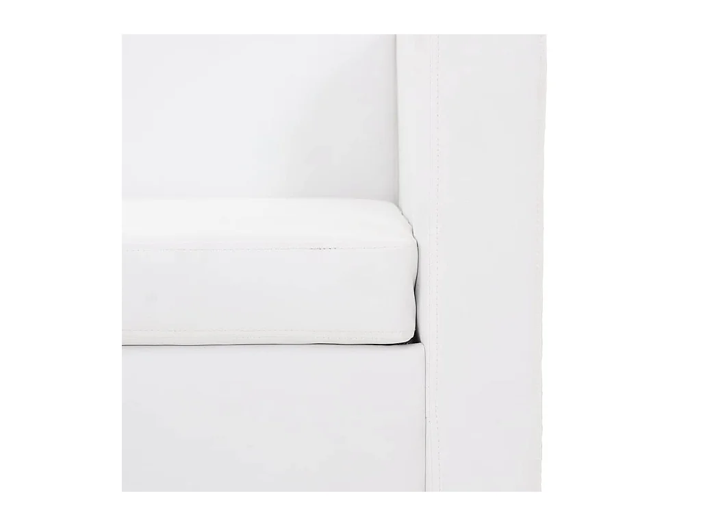 Divano a 3 posti in similpelle bianca