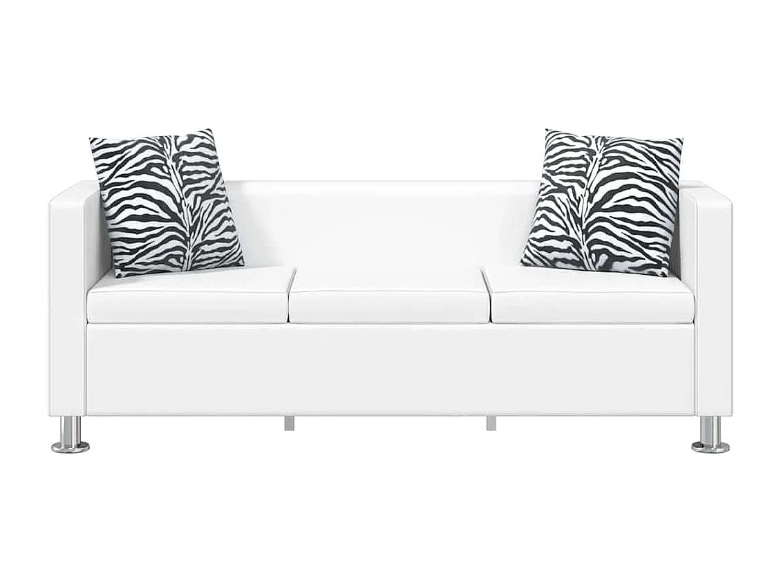 3-zitsbank in wit kunstleer