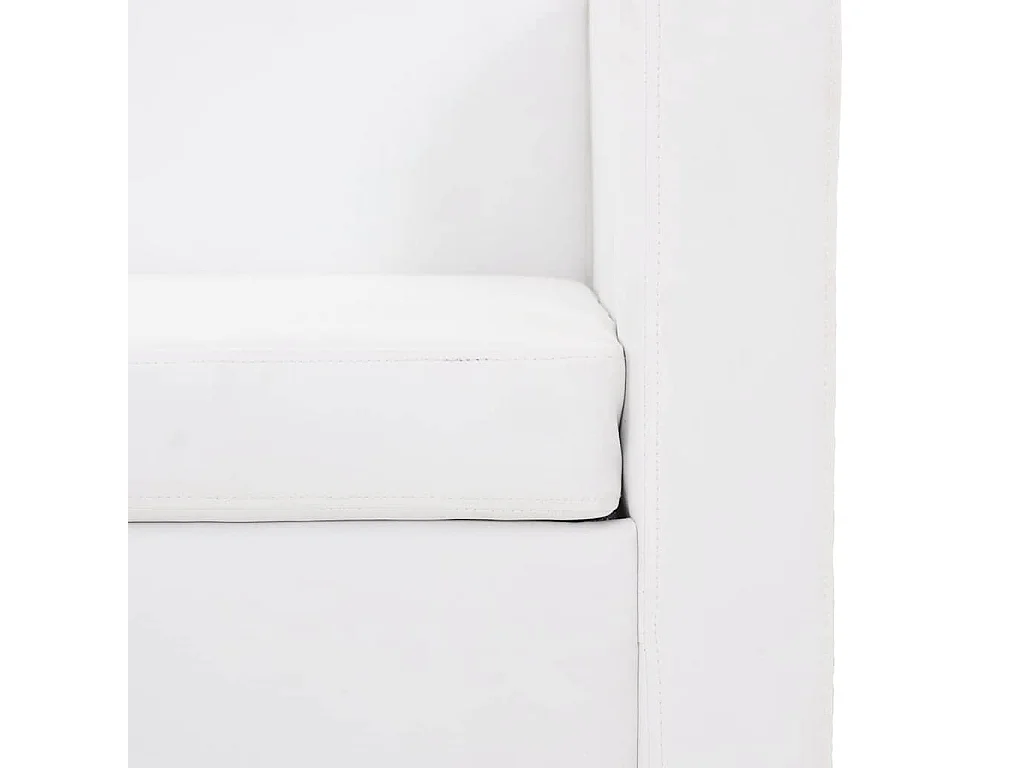 3-zitsbank in wit kunstleer