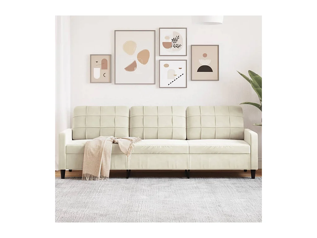 3-zitsbank Crème 210 cm Fluweel