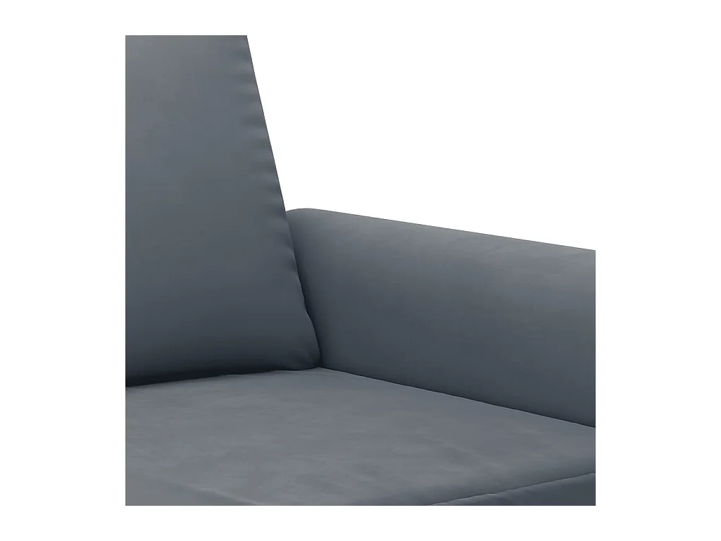 Set di divani a 3 pezzi con cuscini in velluto grigio scuro