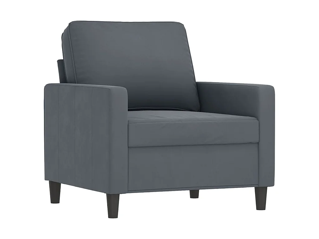 Fauteuil avec repose-pied Gris foncé 60 cm Velours
