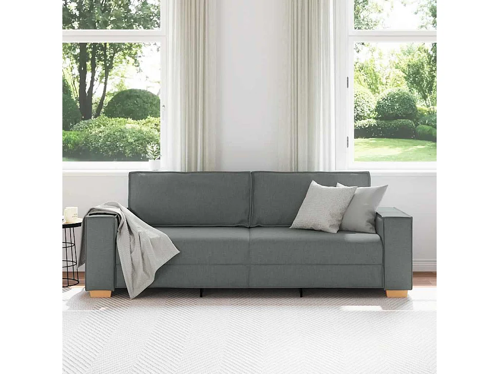 3-zitsbank Donkergrijs 180 cm Stof