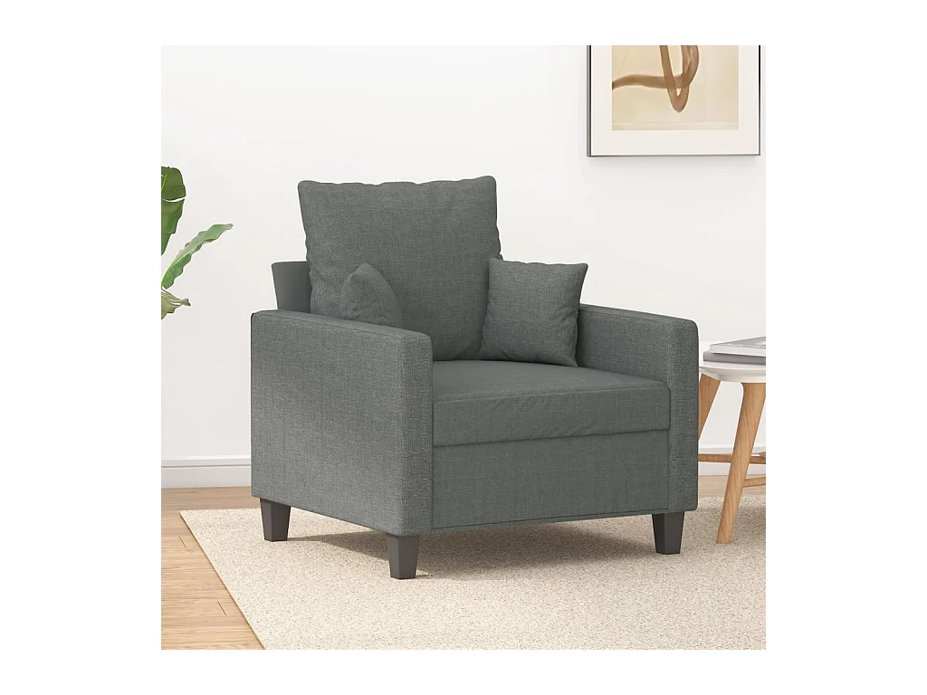 Poltrona grigio scuro 60 cm tessuto