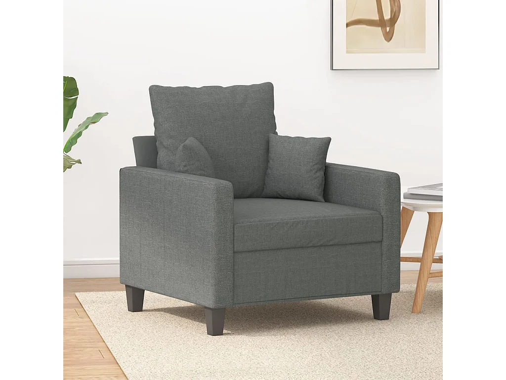 Donkergrijze fauteuil 60 cm stof