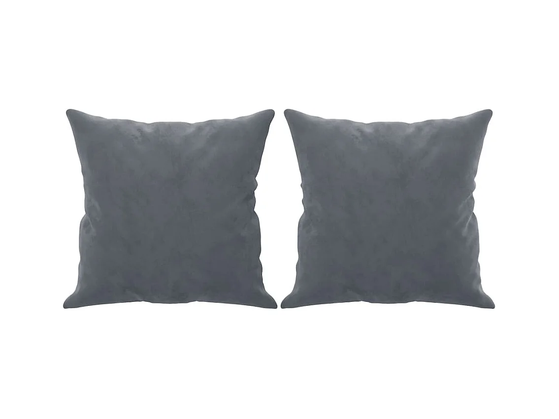 Sofá de 2 plazas con cojines gris oscuro de terciopelo de 120 cm