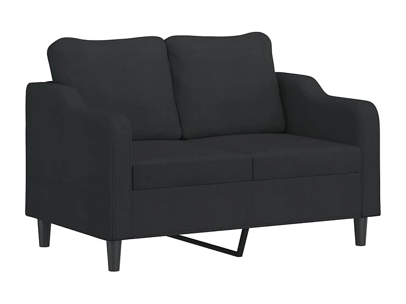 Ensemble de canapés 2 pcs avec coussins noir tissu