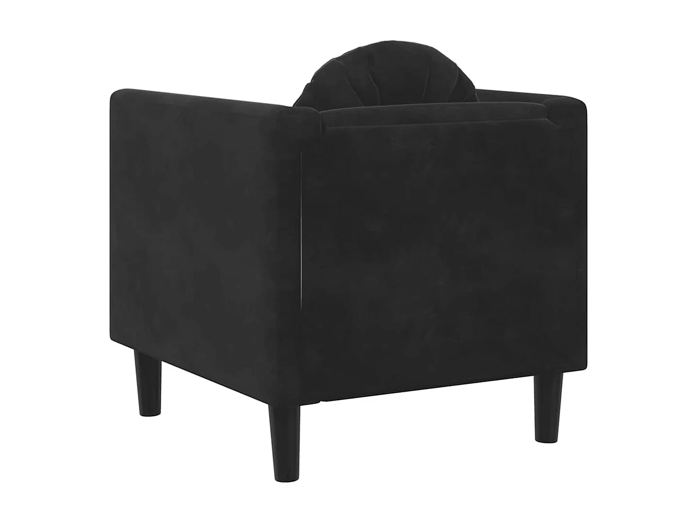 Poltrona con cuscino in velluto nero