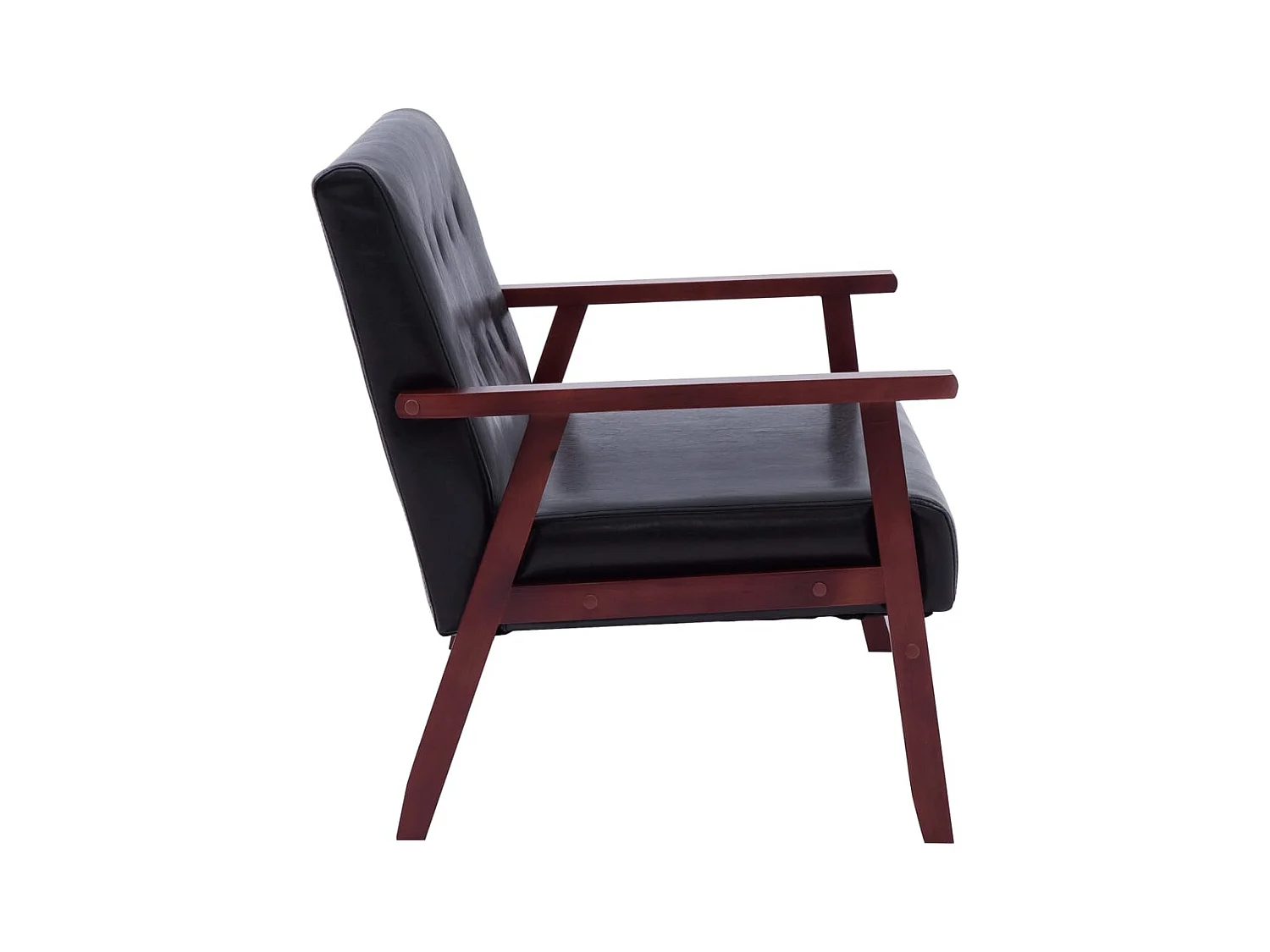 Set di divani 2 pezzi in similpelle nera