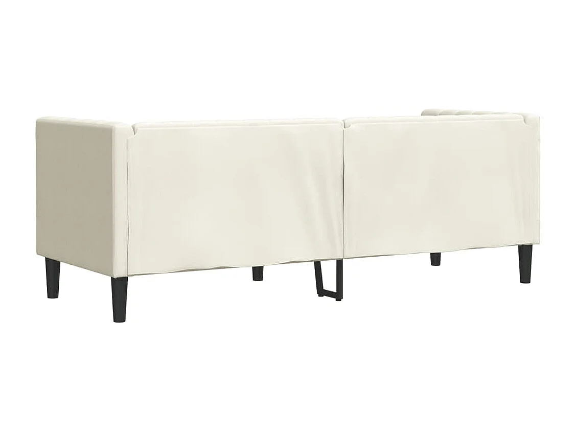 Sofá Chesterfield de 3 plazas con cojines de terciopelo color crema