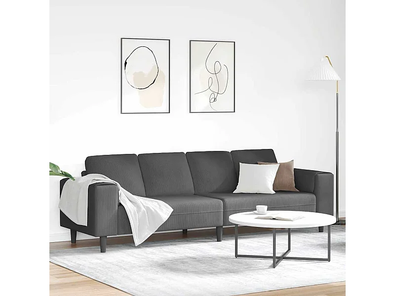 Sofa en tissu avec coussin Gris foncé Tissu en velours côtelé