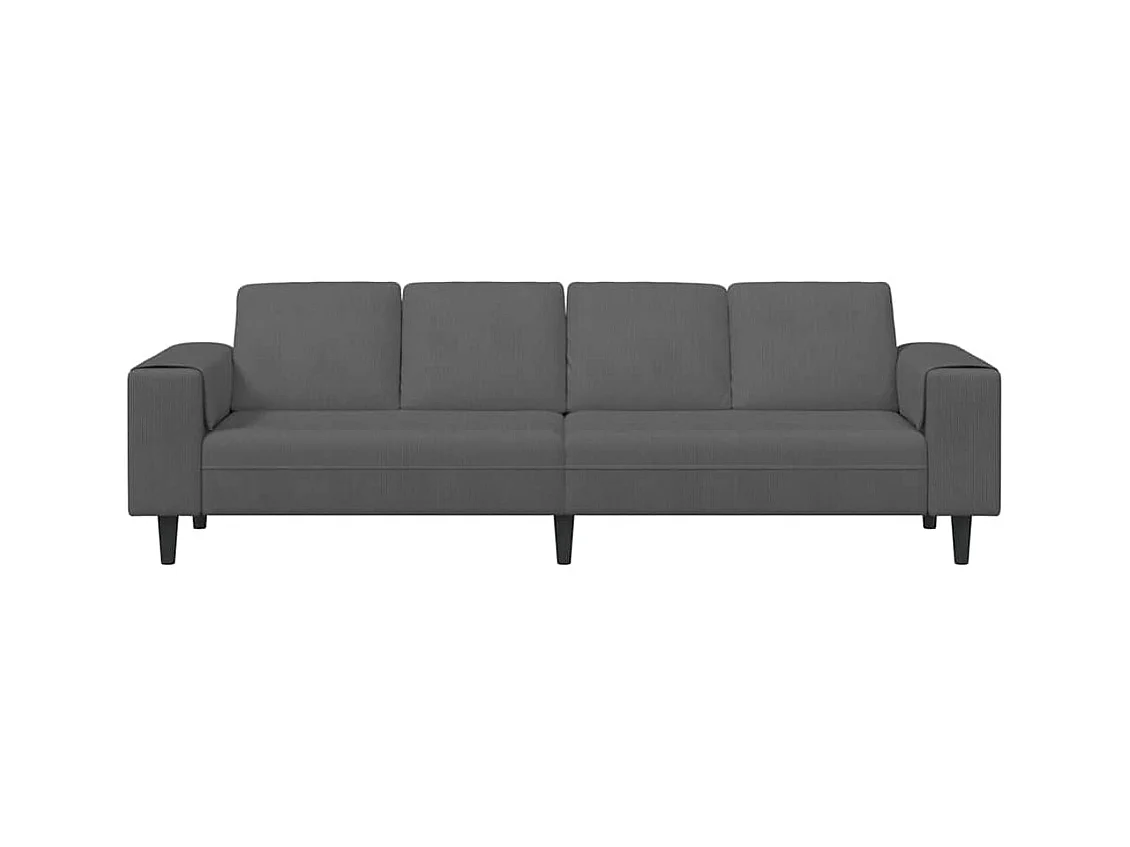 Sofa en tissu avec coussin Gris foncé Tissu en velours côtelé