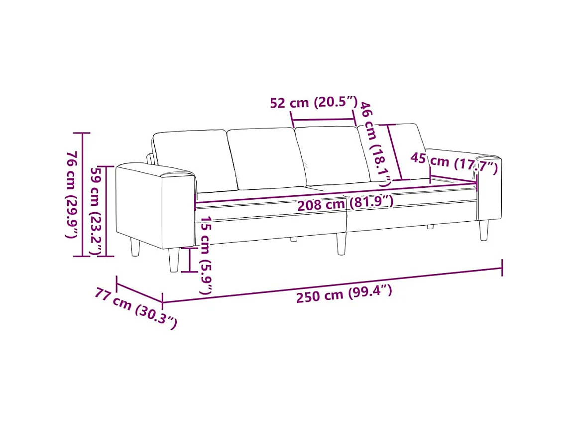 Sofa en tissu avec coussin Gris foncé Tissu en velours côtelé